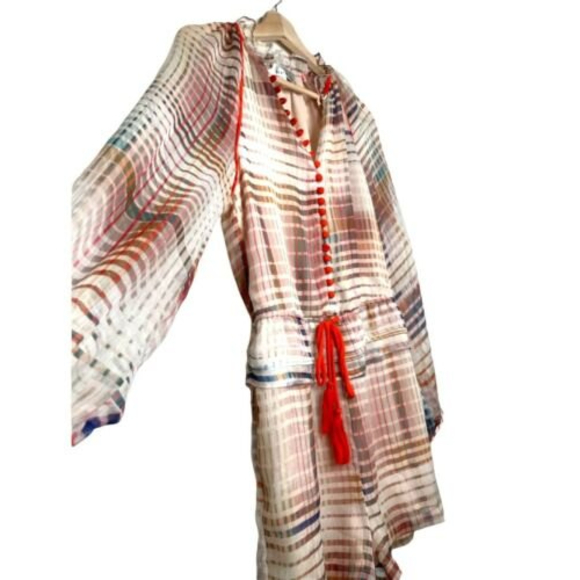 Anthropologie Adelyn Rae Grid Graphic Romper Ruffle Lined Size Small - Picture 5 of 12